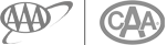 This image shows two logos side by side, one with "AAA" encircled and the other with "CAA" encircled.